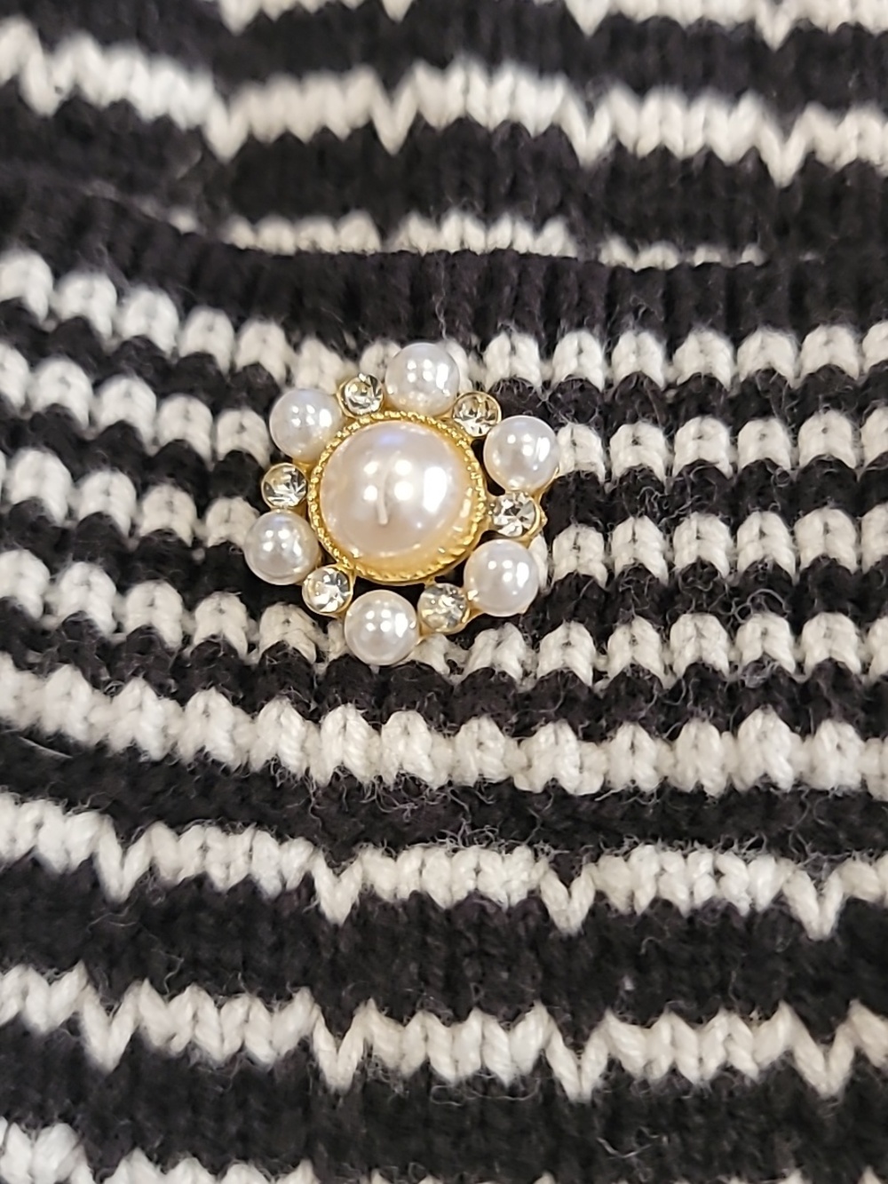Nicole Miller Evening Cardigan Sweater Top Black White Large - Picture 7 of 14
